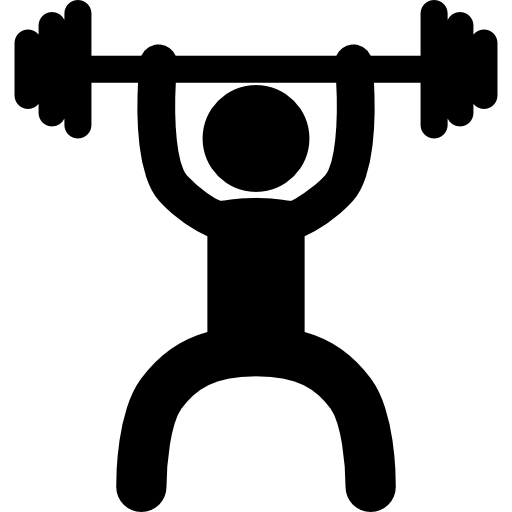 A person lifting a barbell above their head.